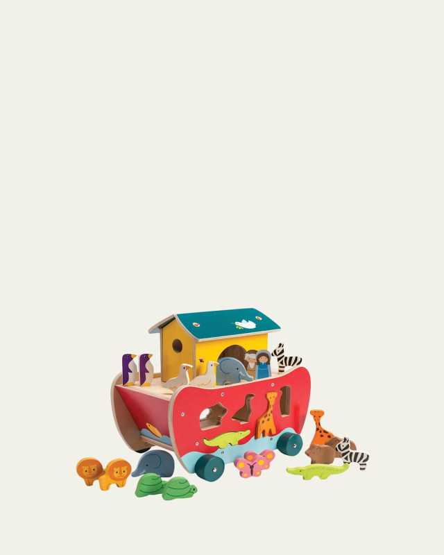 Noah's Shape Sorter Ark 22-Piece Wooden Toy Set